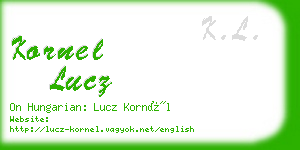 kornel lucz business card